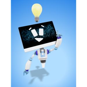 A 3D A.I. Robot Bright Idea Clipart with editing tools to customize the design and make it your own.