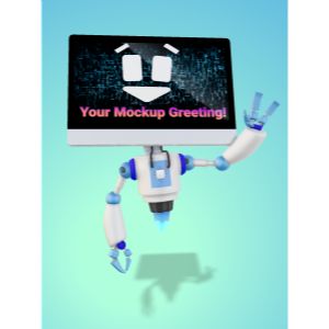 A 3D A.I. Robot Greeting Clipart with editing tools to customize the design and make it your own.