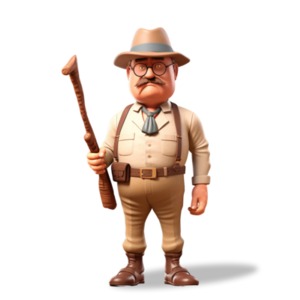 This clip art image shows Teddy Roosevelt holding a big stick to represent his approach to his life and presidency.