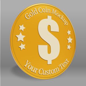 A 3D Gold Coin Clipart with editing tools to customize the design and make it your own.