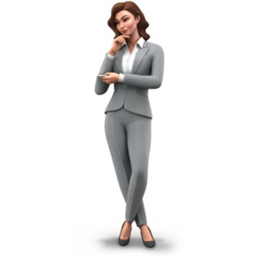This clipart image features a professional businesswoman depicted in a thoughtful and contemplative pose. Download Now!
