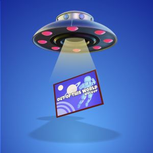 A 3D UFO Lifting Sign Clipart with editing tools to customize the design and make it your own.