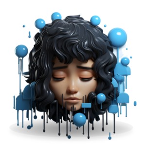 An image of a woman that is feeling blue and down on herself.