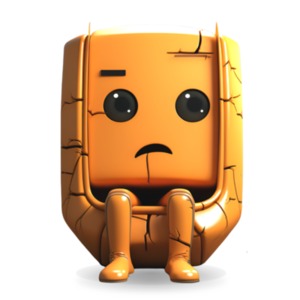 An icon of a depressed square sitting and contemplating their feelings.
