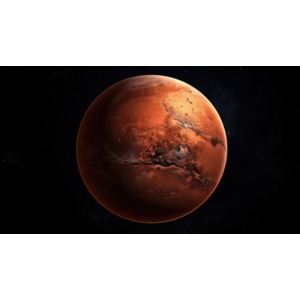 The planet Mars in our solar system.