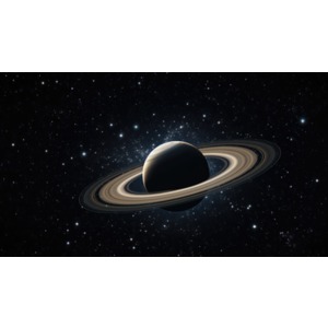 The planet Saturn in our solar system.