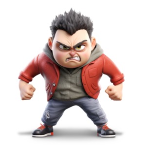 This impactful illustration portrays an angry boy bully with his fist clenched. Download Now!