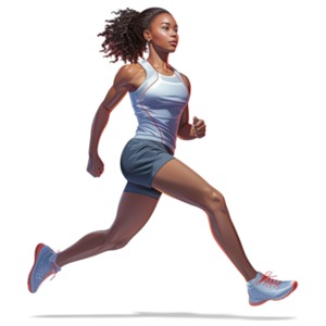 A young woman enjoys the feeling of going out for a run.