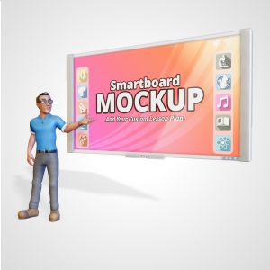A 3D Teacher Presenting Smartboard Clipart with editing tools to customize the design and make it your own.