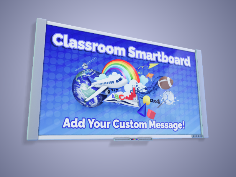 This Presentation Clipart shows a preview of 3D Smartboard - Customizable Mockup