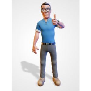 3D Teacher Presenting To Side Clipart Illustration