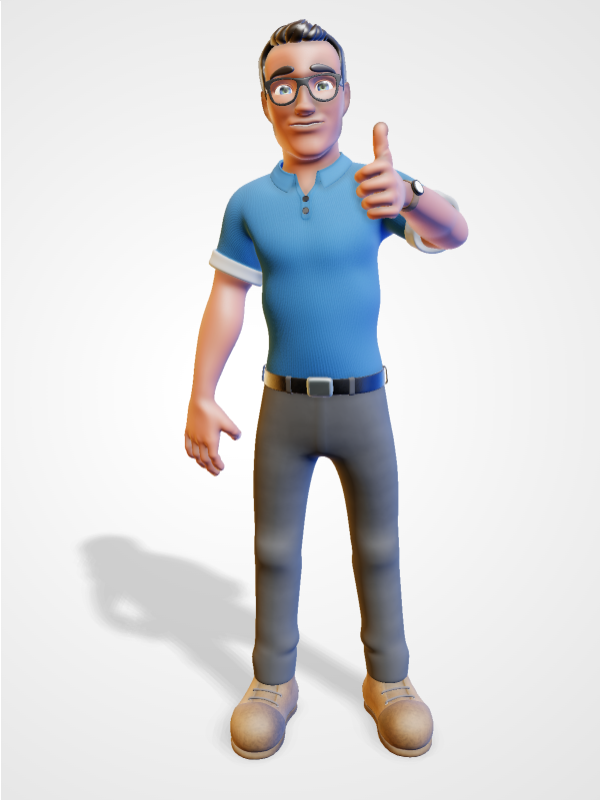 This Presentation Clipart shows a preview of 3D Teacher Thumbs Up Clipart