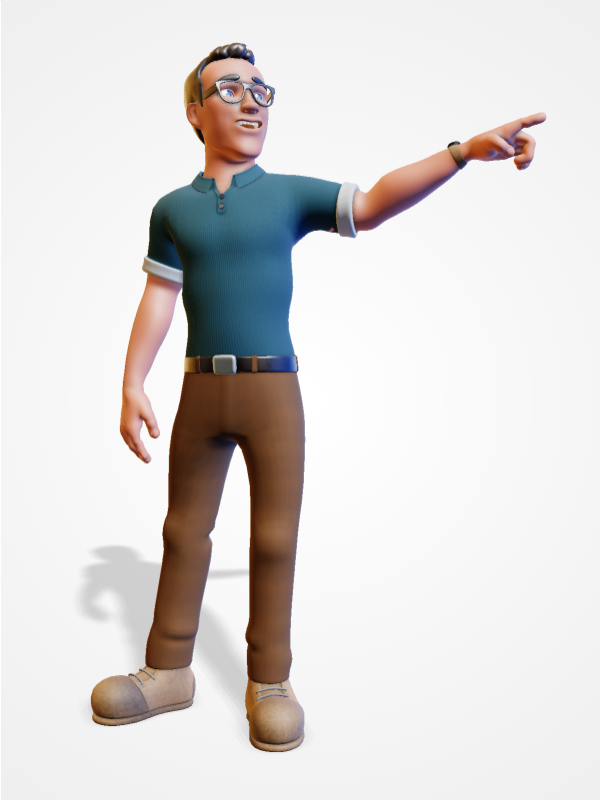 This Presentation Clipart shows a preview of 3D Teacher Pointing Clipart