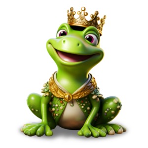 Embrace creativity &amp; transformation with our crowned frog clipart. Symbolizing self-expression &amp; uniqueness, add royal charm to your projects now.