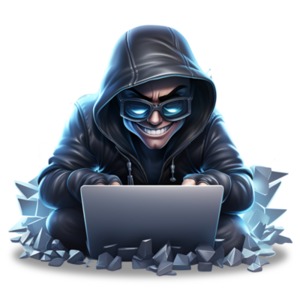 Elevate projects with our hacker clipart—dark hood, sunglasses, sly smile—adding cyber intrigue and highlighting cybersecurity importance.