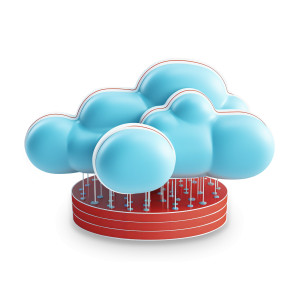 Enhance content with dynamic database to cloud clipart depicting data-tech convergence, adding impact to presentations, articles, and designs.