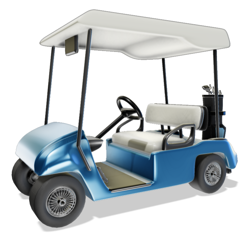 This Presentation Clipart shows a preview of 3D Golf Cart Clipart Image