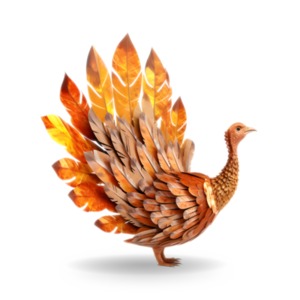 Autumn Turkey&#039; clipart: A vivid, majestic addition to your creative projects and presentations.