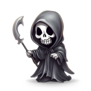 A haunting Grim Reaper clipart – perfect for invitations, design projects, and presentations!