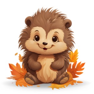 Capture the essence of fall with this charming Autumn Porcupine Clipart Character perfect for presentations and beyond!