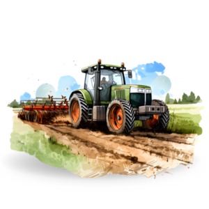 Visualize the essence of farming with our vivid Farm Tractor Plowing Field clipart illustration, depicting the timeless practice of agricultural cultivation