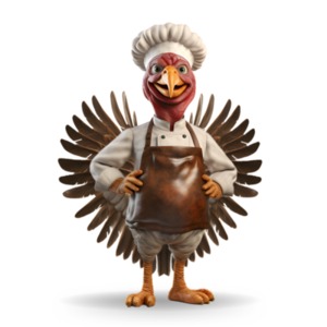 Add whimsy to your presentation and designs with our Turkey Chef Clipart – a confident turkey in chef&#039;s attire, ready to charm your audience!