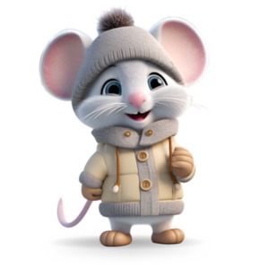 Transform your presentations with whimsical charm! Download this Winter Mouse Clipart - a cozy touch for winter design presentations and projects.