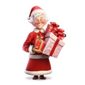 Mrs. Claus Spreads Christmas Joy: Holiday Clipart