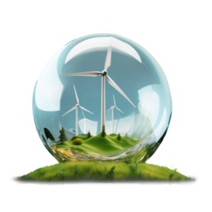 Visualize the future of green energy with this &#039;Green Energy Wind Turbine Clipart&#039;—A representation of sustainable wind power.