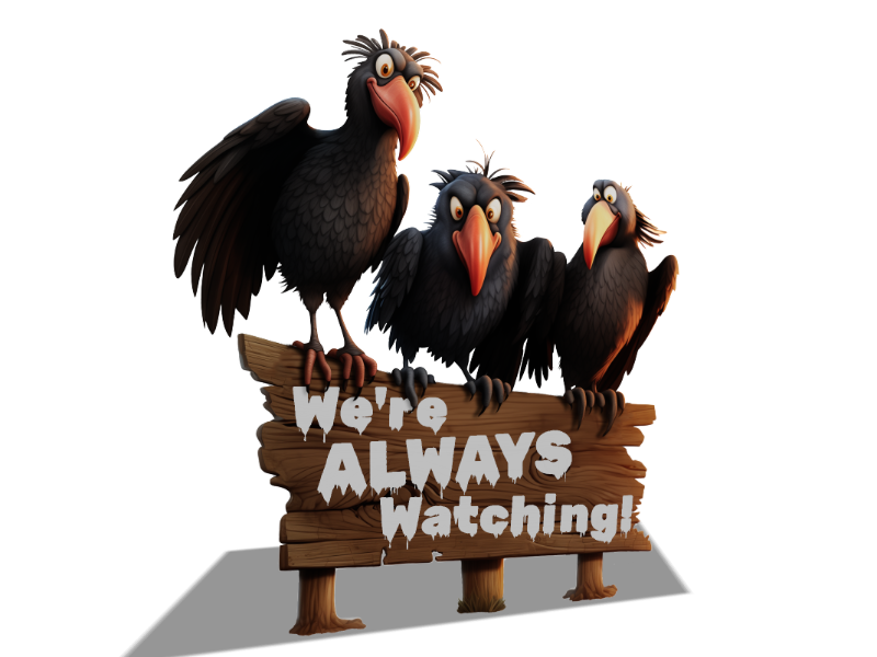 This Presentation Clipart shows a preview of Watching Crows on a Sign