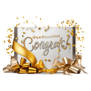 Add your own message to the blank party sign decked out with gold and silver ribbons and gold falling confetti.