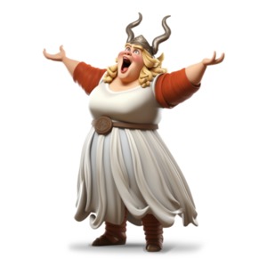 Opera Singer Clipart: This clipart depicts a powerful moment, capturing the essence of a female opera singer in full crescendo.