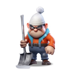 Visualize winter frustration with our Upset Person with Snow Shovel Clipart