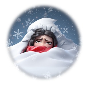 Winter Elegance: Woman in Snow Clipart