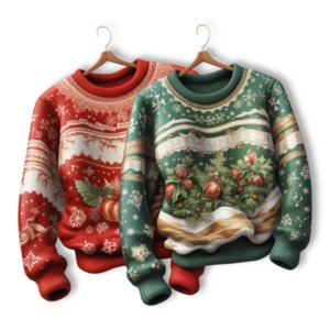 A Festive Duo: Ugly Christmas Sweater Clipart