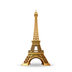 Golden Eiffel Tower clipart - a refined illustration portraying this iconic landmark. Download now!