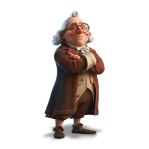 Depict history with this Ben Franklin clipart—perfect for educators building presentations on historical teaching material.