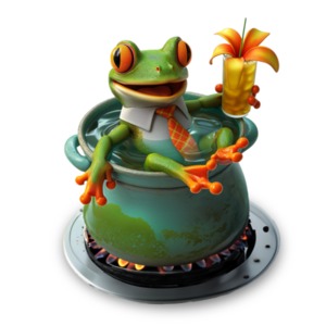 Wake Up to Change: The Boiled Frog Business Metaphor Illustration