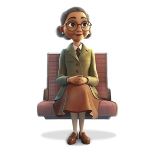 Rosa Parks clipart image—depicting a pivotal moment in history, this clipart captures the essence of courage and resistance.