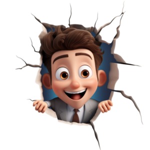 Entrepreneur Boy Break Through Clipart: This image illustrates success and determination. Inspire your journey with this powerful visual.