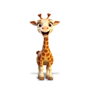 Check out this adorable baby giraffe clipart! It would be a super cute addition to any digital project or presentation about animals.