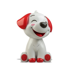 Red Accent - Cartoon Dog Clipart: A Versatile Addition to Your Presentations and media designs. Download now!