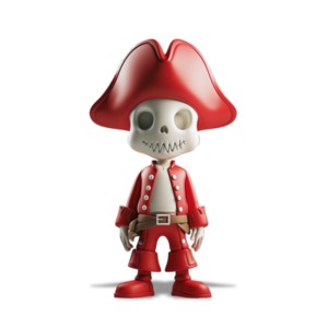 Skeleton Pirate Clipart - This clipart depicts a whimsical skeletal pirate, adding adventure to your designs. Ideal for captivating presentations.