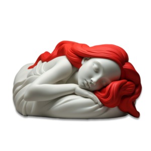 Sleeping Woman Resting Clipart: This clipart depicts tranquil serene visual element for presentations and media designs