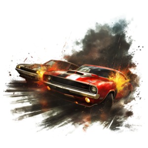 Rev up presentations with our Rivals Racing Clipart – two classic muscle cars in a thrilling race, capturing the essence of dynamic competition!