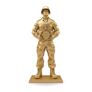 Glimpse military honor with our Golden Heroic Soldier Statue Clipart—an understated yet dignified illustration for impactful presentations.