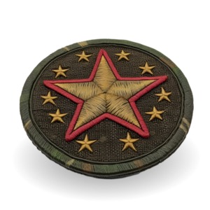Embrace military tradition with our Army Star Insignia Patch Illustration—depicting a clear and authentic representation for impactful presentations.