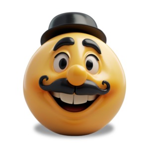 Download this Charlie Chaplin Emoji Head to inject a visual element to bring humor and engagement to media designs.