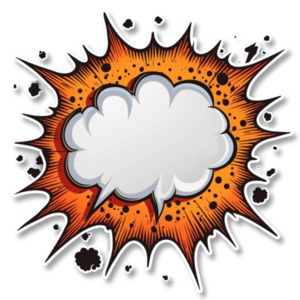 Cartoon Speech Bubble Explosion Clipart: This clipart depicts a lively comic-style scene, adding excitement to your visuals.