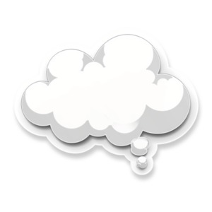 Classic Cloud Speech Bubble Clipart - This clipart depicts a timeless speech bubble, ideal for versatile and elegant design projects.